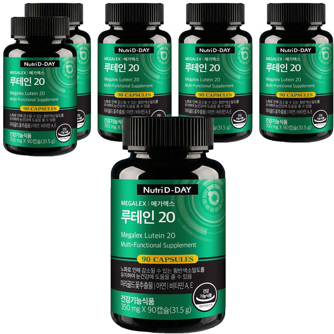 NutriD-Day Megalex葉黃素20膠囊, 90顆, 6罐