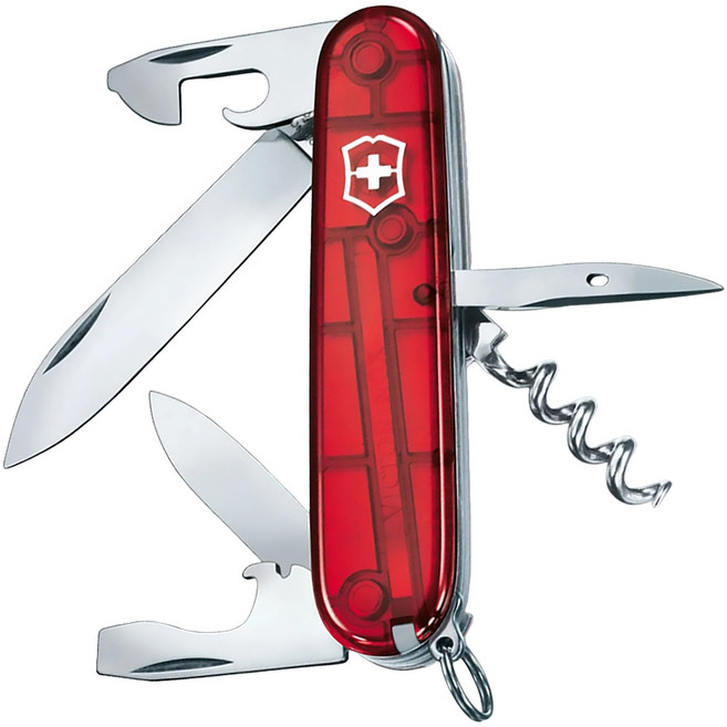 VICTORINOX 瑞士維氏 斯巴達 紅色透明 瑞士刀, 1個