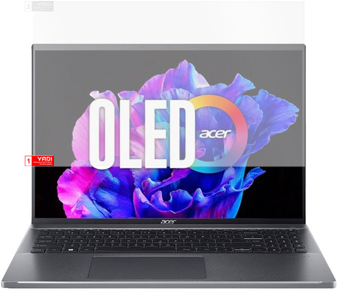 YADI 亞第 水之鏡防窺片 PB插卡隱貼 Acer Swift Go 16 AI SFG16-74 16 : 10 專用 PF4PPB-W160 16吋, 1個