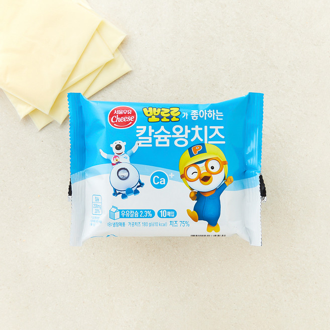 서울우유 뽀로로 칼슘왕 치즈 180g, 18g, 10개입, 1개