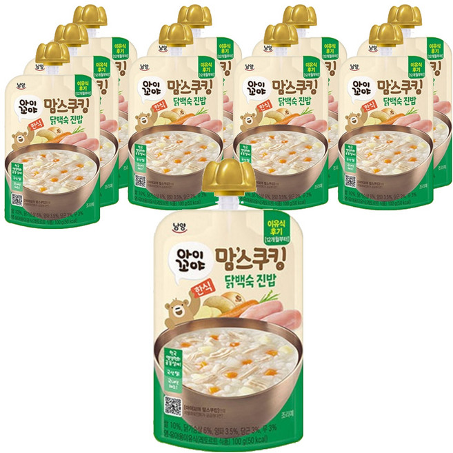 아이꼬야 맘스쿠킹 이유식 12개월부터, 100g, 10개, 혼합맛(닭백숙/진밥)