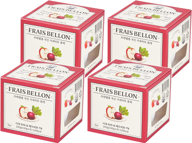 프레벨롱 국산 과일퓨레, 혼합맛(사과/비트), 200g, 4개