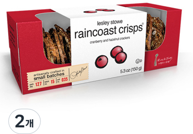 레슬리스토레인코스트크리스프 크랜베리 앤 헤이즐넛, 150g, 2개