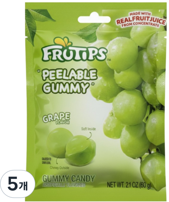 프루팁스 필러블 구미 청포도맛, 5개, 60g