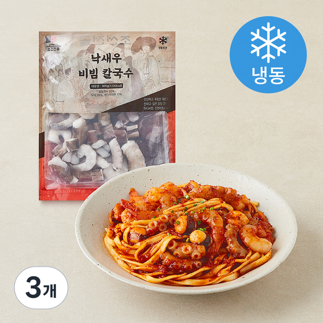 조선전골 낙새우 비빔 칼국수 (냉동), 3개, 600g