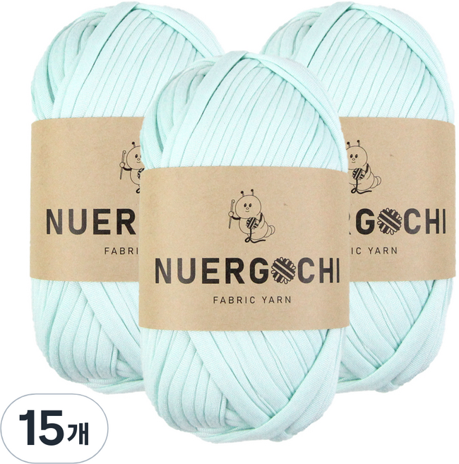 JSTrading 누에르고치 패브릭 얀 뜨개실 100g, 12 파스텔 민트, 15개