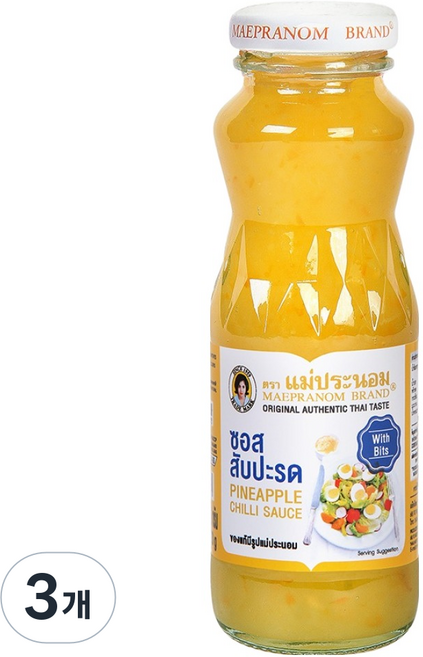 MAEPRANOM 鳳梨辣椒醬, 220g, 3個