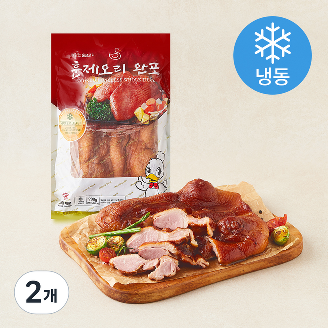 명일품 삼아 훈제오리 완포 (냉동), 900g, 2개