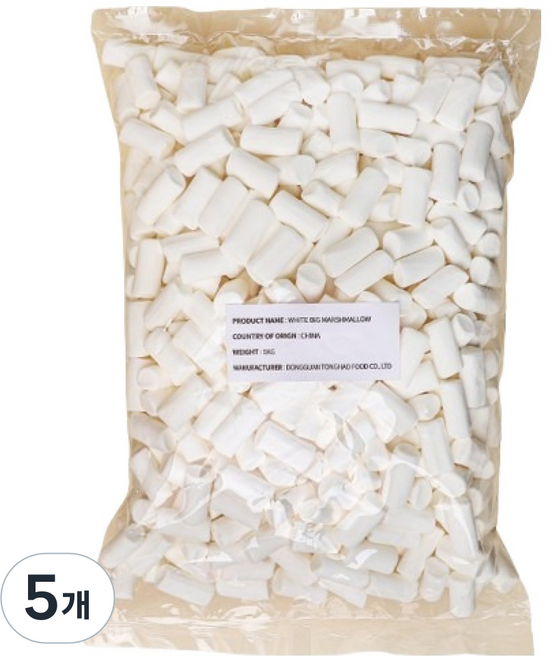 아트위드미 화이트 빅 마쉬멜로우 3 x 1.5 cm, 1kg, 5개