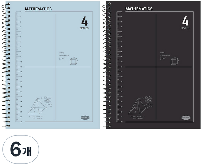 핑크풋 3000 4분할 수학 연습장, 랜덤발송, 6개
