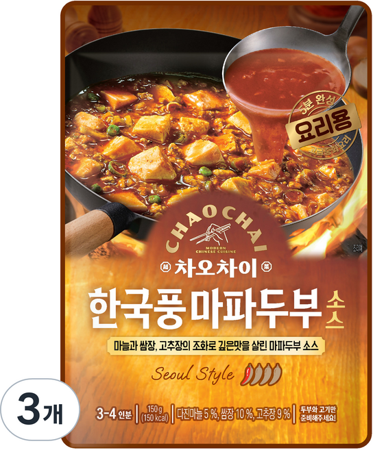 차오차이 한국풍 마파두부 소스, 150g, 3개