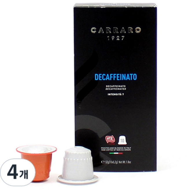 까라로 네스프레소 호환 캡슐 블랙라인 디카페인, 5.2g, 10개입, 4개