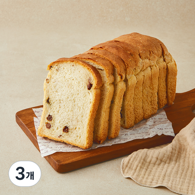 브로드카세 발효종 건포도 호두식빵, 500g, 3개