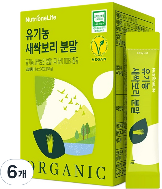 뉴트리원 유기농 새싹보리 분말 30p, 30g, 6개