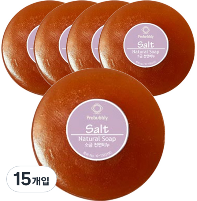 프로버블리 소금 중성비누 연붉은색, 110g, 15개