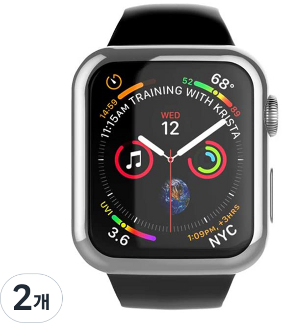 DC NET WORK Apple Watch TPU 全包覆電鍍保護殼 42mm, 銀色