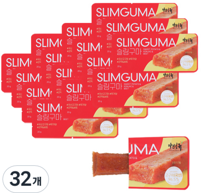 자연공유 슬림구마 고구마말랭이, 20g, 32개