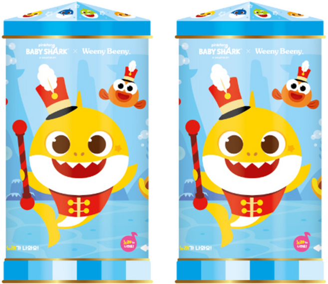 위니비니 핑크퐁 아기상어 뮤지컬틴 블루, 240g, 2개