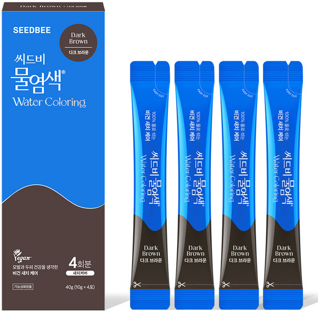 씨드비 프리미엄 물염색 시즌2 염모제 4p, 다크브라운, 1개