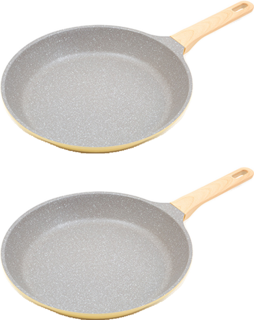 셰프리아 인덕션 IH 피크닉 마블스톤 라이트 프라이팬 옐로우, 28cm, 2개