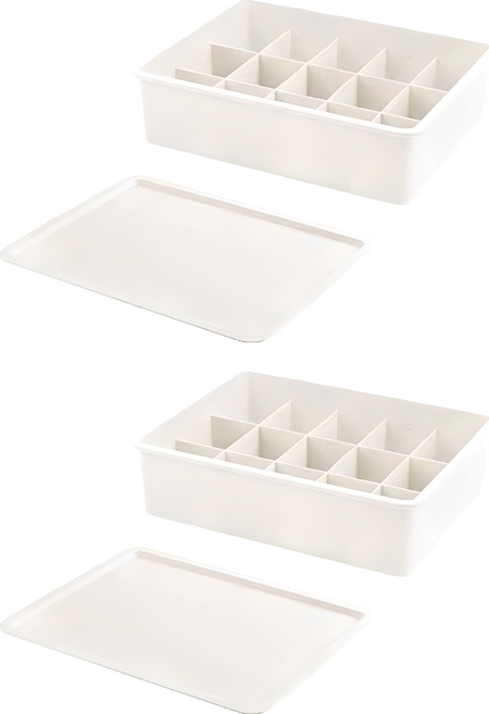 마이워니 플라스틱 속옷 정리함 15칸, 화이트, 2개