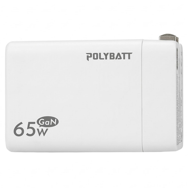 POLYBATT 65W氮化鎵GaN極速充電器, 白色, 1個