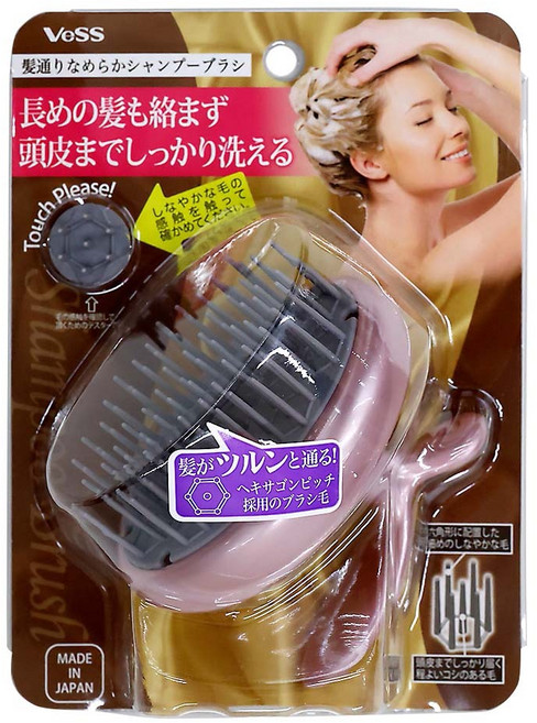 VeSS 髮質潔淨按摩洗髮梳 長短交叉梳齒設計 彈力按摩頭皮, KNS-600, 1個
