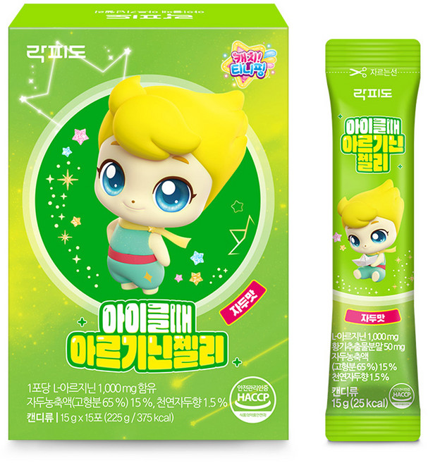 락피도 캐치티니핑 아이클때 아르기닌젤리 15p, 자두맛, 225g, 1개