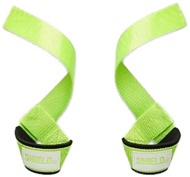 SHIELD 2024 NEW 파워 리프팅 헬스 스트랩 좌우착용 세트, 네온그린, 1세트