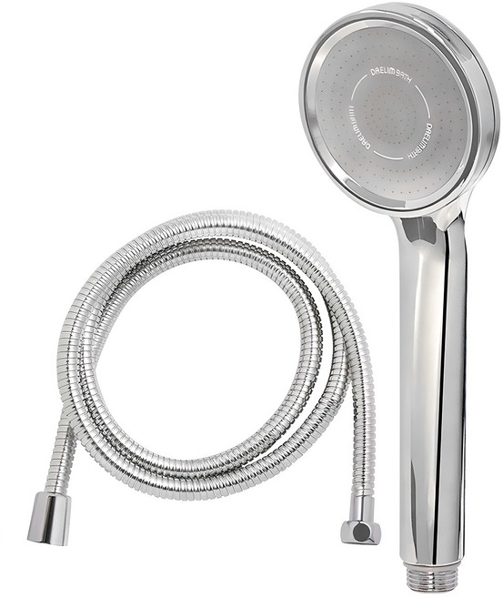 대림바스 1기능 수압상승 샤워헤드 + 메탈호스 2m 세트, 1개, 크롬