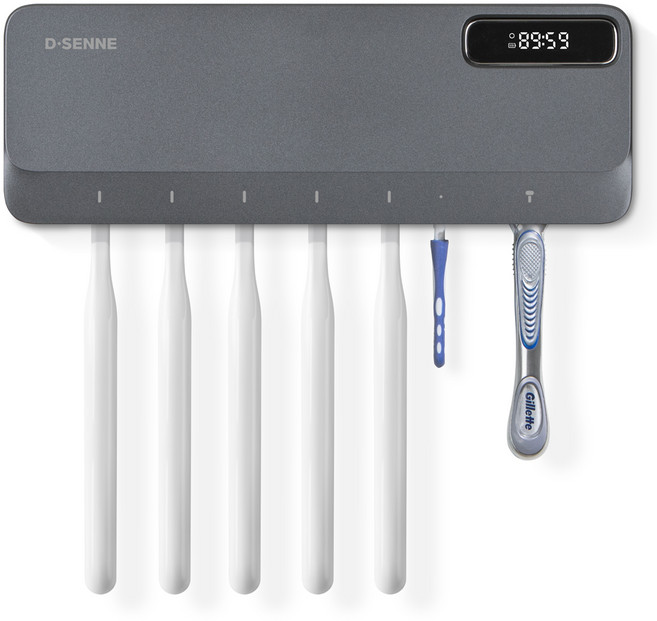 디센느 UVC 온열 건조 칫솔 거치형 살균기, DSTS002, 다크그레이
