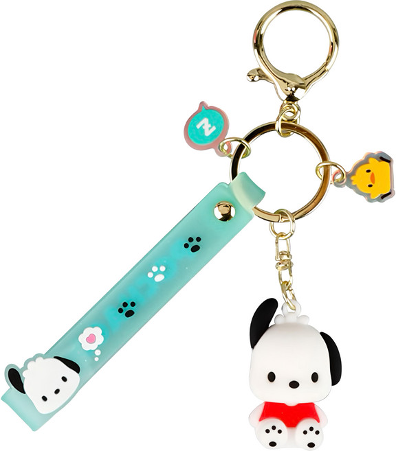 BUNNYLAND SANRIO系列 鑰匙圈, 帕恰狗 綠色, 1個