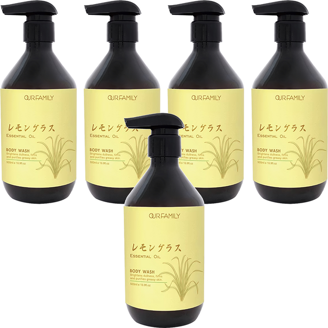 OUR FAMILY 一家人 益生菌 檸檬草療癒煥新沐浴, 500ml, 5瓶