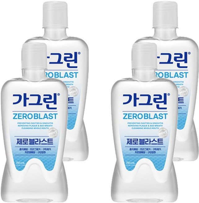가그린 제로 블라스트 구강세정제, 750ml, 1개입, 4개