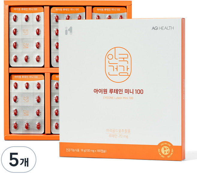 아이원 루테인 미니100 + 쇼핑백 선물세트, 180정, 5개