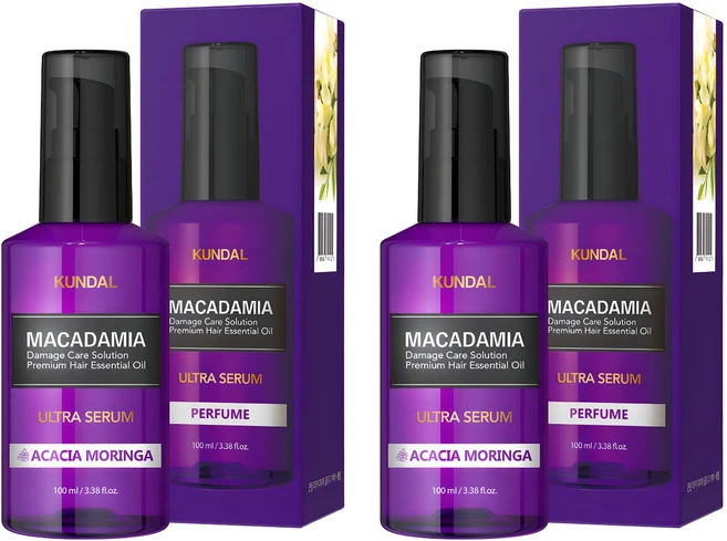 쿤달 마카다미아 울트라 헤어 세럼 아카시아 모링가향, 100ml, 2개 - 쿠팡