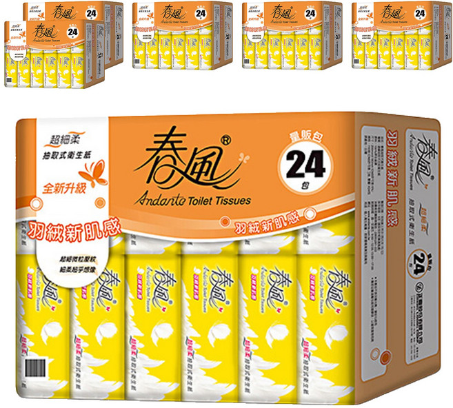 春風 超細柔抽取式衛生紙 雙層, 24包, 6袋
