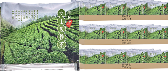熊本清茶 坪林文山包種原片式茶包 量販家庭包, 3g, 60包, 3盒