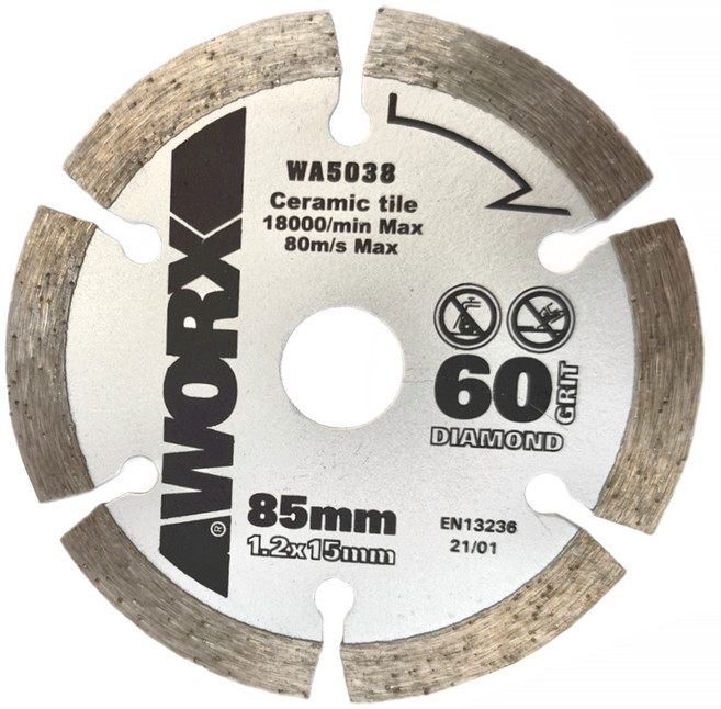 WORX 威克士 台灣公司貨 金剛石鑽石 diamond grit 鋸片 WA5038 85mm, 1個