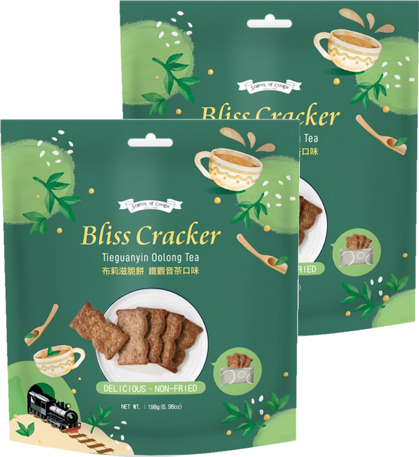 School of Cookie 台灣優格餅乾學院 布莉滋脆餅 鐵觀音茶口味 單片包, 198g, 2袋
