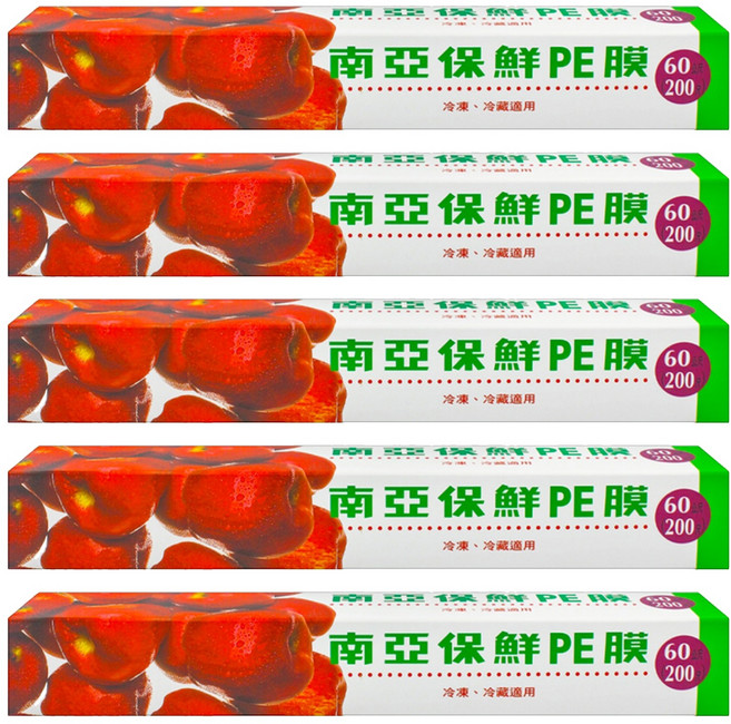 南亞 PE保鮮膜 家庭用, 60m, 5盒