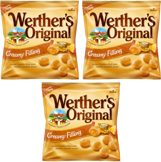 Werther's Original 道地的偉特 焦糖夾心鮮奶油糖, 80g, 3袋