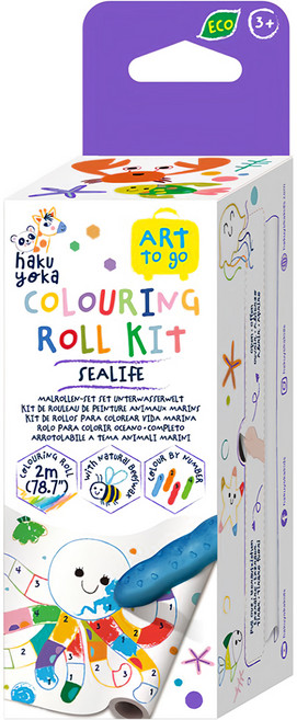 haku yoka 迷你自黏無痕著色捲紙 2m, 海底世界, 1組