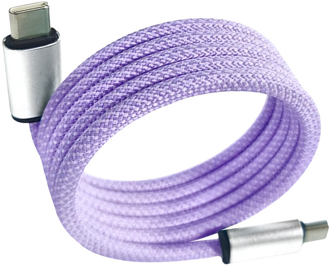 HONG JIN 宏晉 Type-C-Lightning 多彩磁吸充電線 30W, 1m, 深紫色, 1條