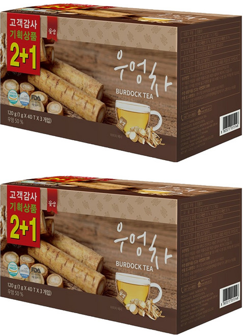 꽃샘 우엉차 티백, 2개, 120개입, 1g