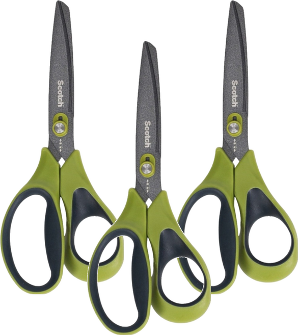 스카치 논스틱 언박싱 가위, 그린, 3개