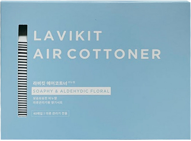 La vikit AIR COTTONER 衣物柔軟香氛紙 皂香, 40張, 1盒