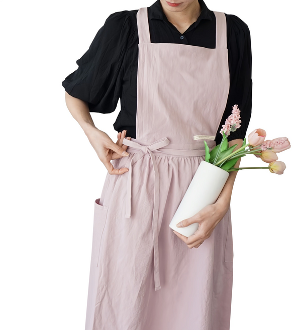 잇츠온 코튼 파스텔 원피스 앞치마, 핑크, 1개