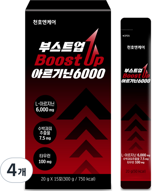 천호엔케어 부스트업 아르기닌 6000 15p, 4개, 300g
