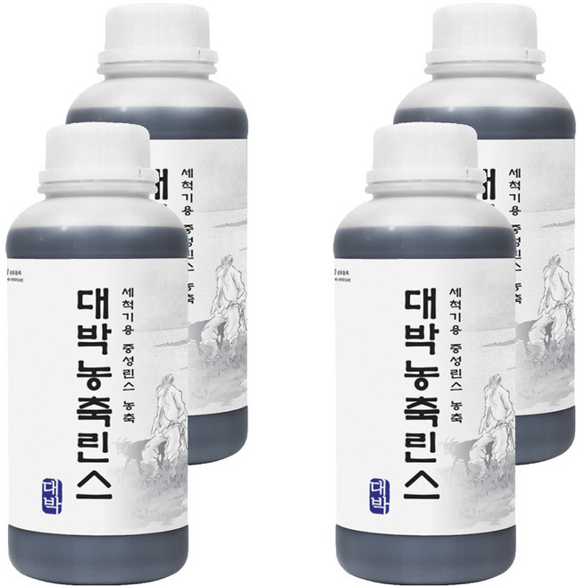 대박세제 업소용 식기세척기 전용 농축린스, 1L, 4개